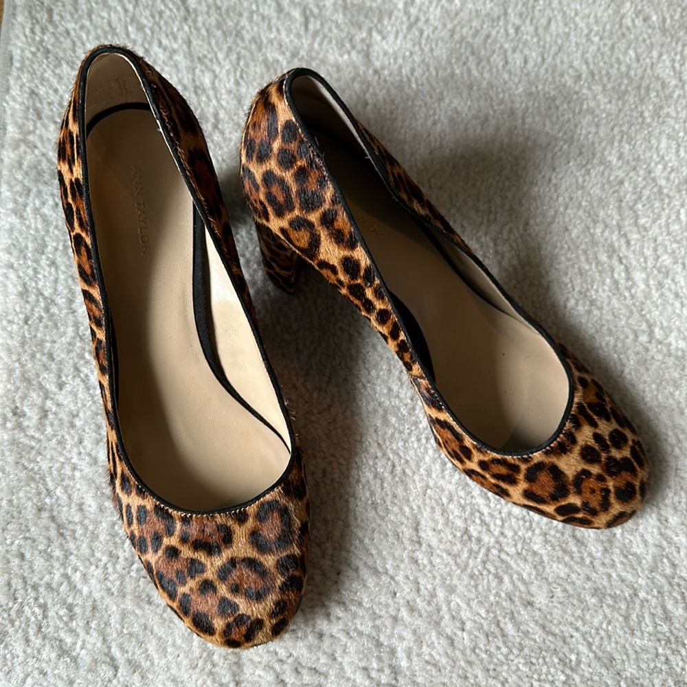 Ann Taylor calf hair pumps